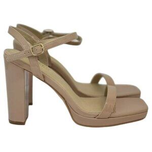 KAYLEEN / Nahlah-7 / Block Heel / Nude Patent /  Leather / Platform / Sandals